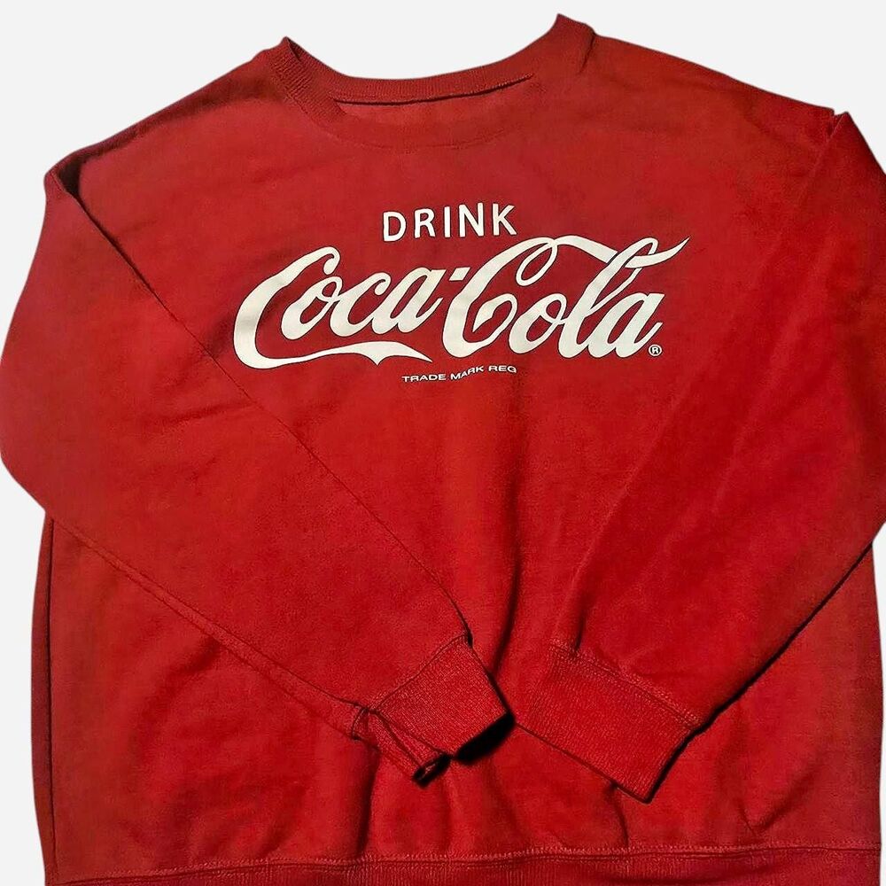 Coca-Cola Licensed Apparel Retro Red Crewneck Drink Coca-Cola Pullover Sweater